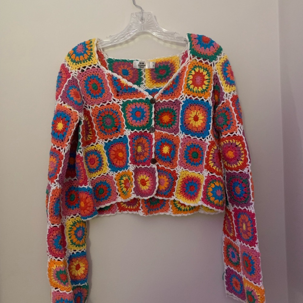 Colorful Crochet Women’s Cardigan